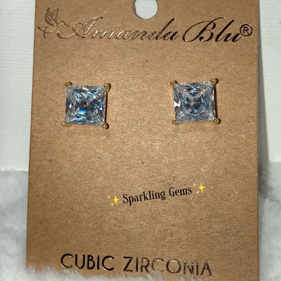 5.64ct Princess Cut Diamond Stud Bling Earrings - Picture 4 of 4